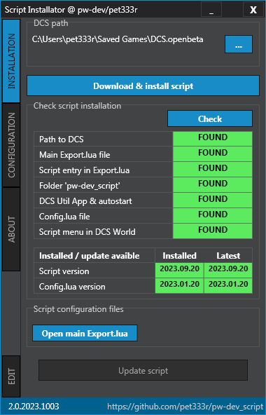 Script Installator for DCS World :: pw-developer