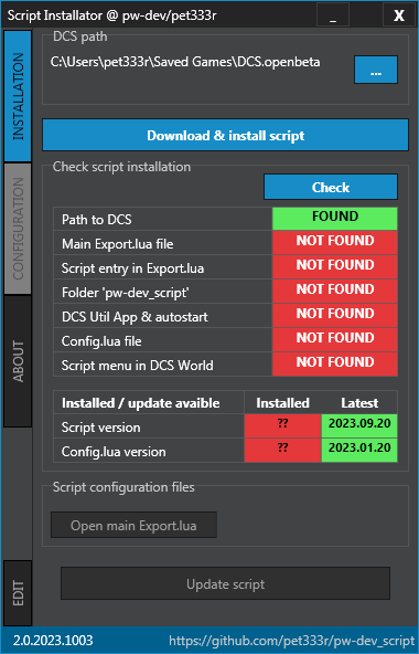 Script Installator for DCS World :: pw-developer
