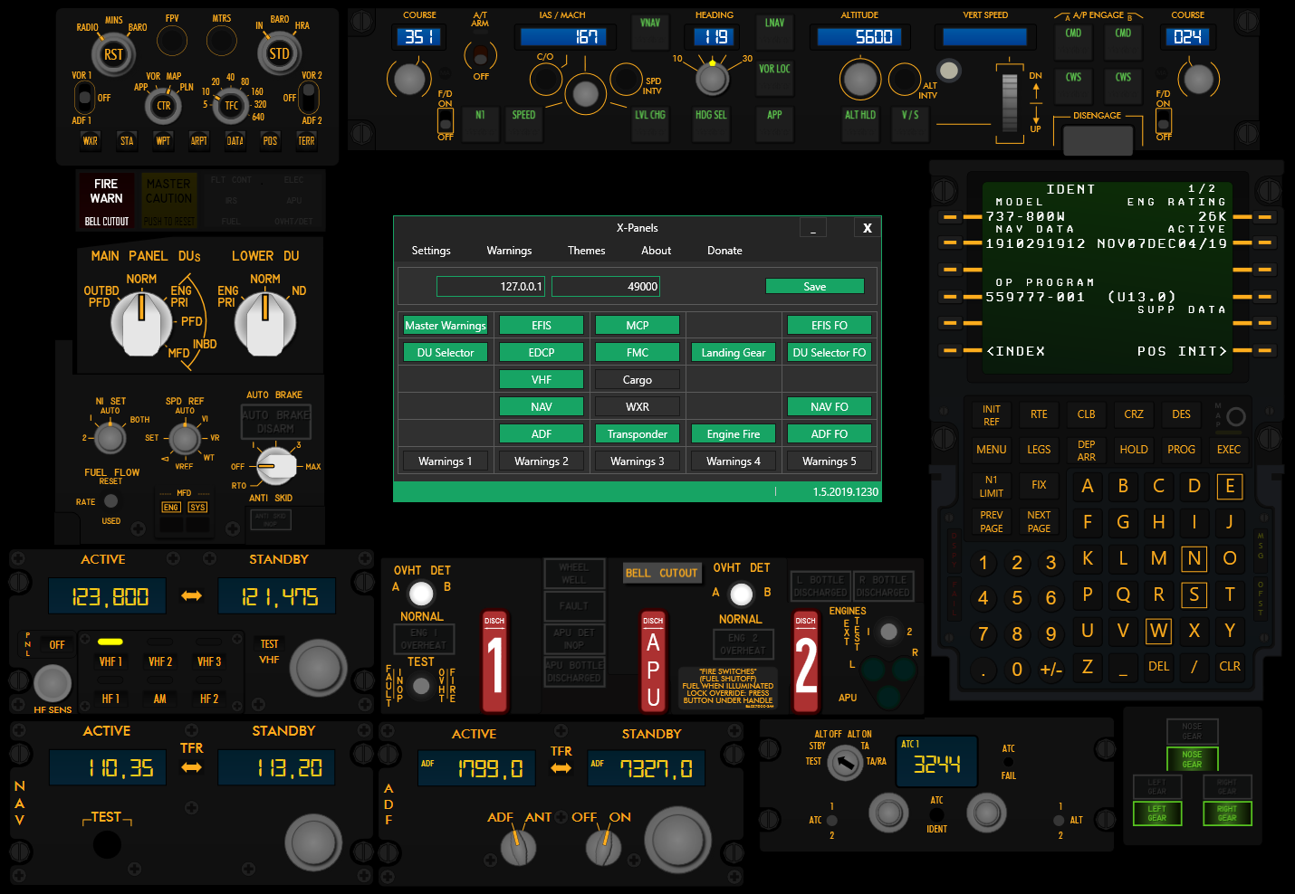 Night mode for all available panels