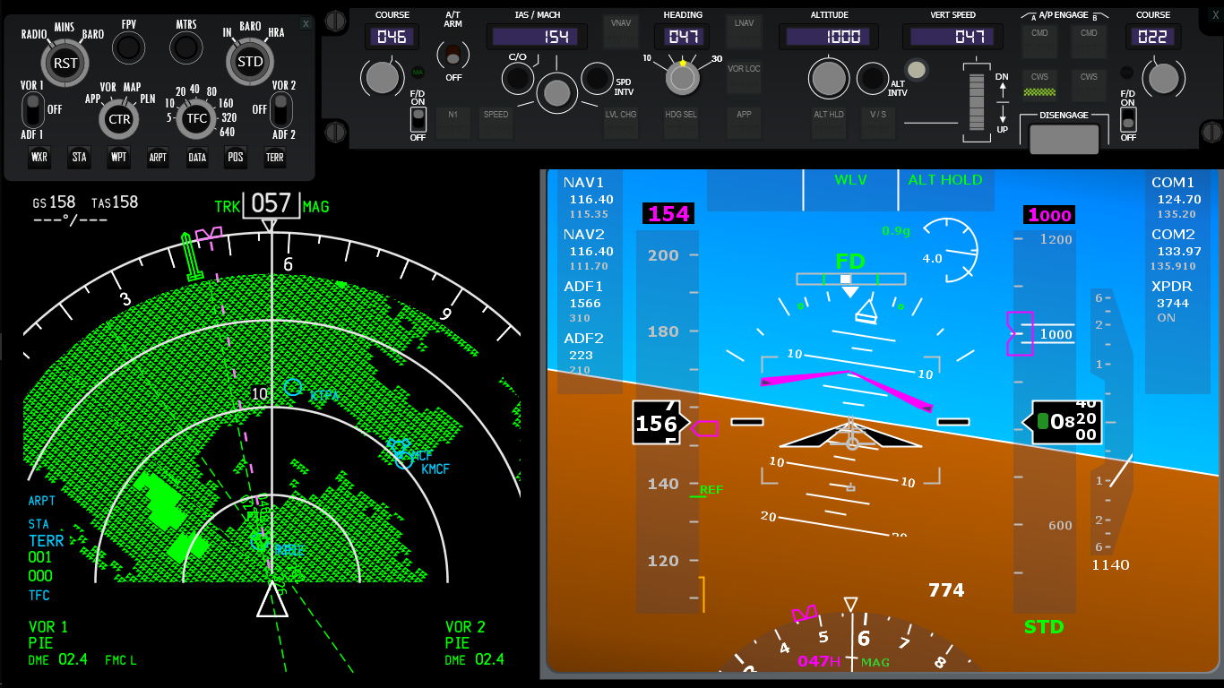 X-Panels: EFIS, MCP with XHSI + ZHSI