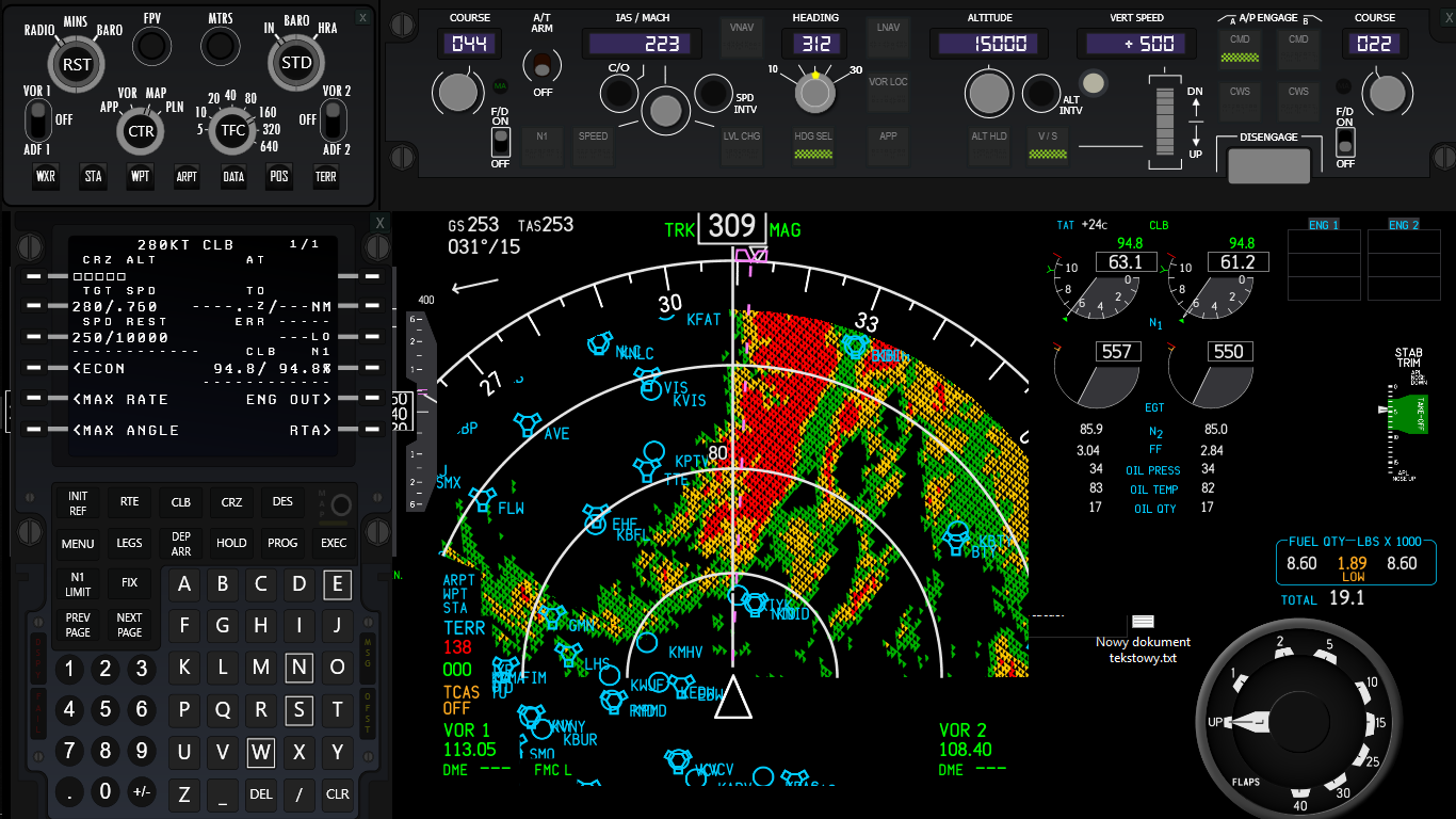 X-Panels: EFIS, MCP, FMC with ZHSI