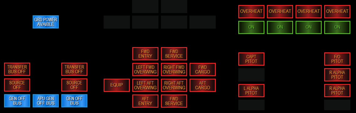 Warning lights custom panels